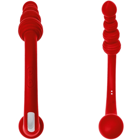 Вибратор ToyFa Black &amp; Red двусторонний