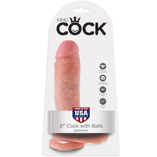 Фаллос King Cock 8&quot; with Balls, Pipedream